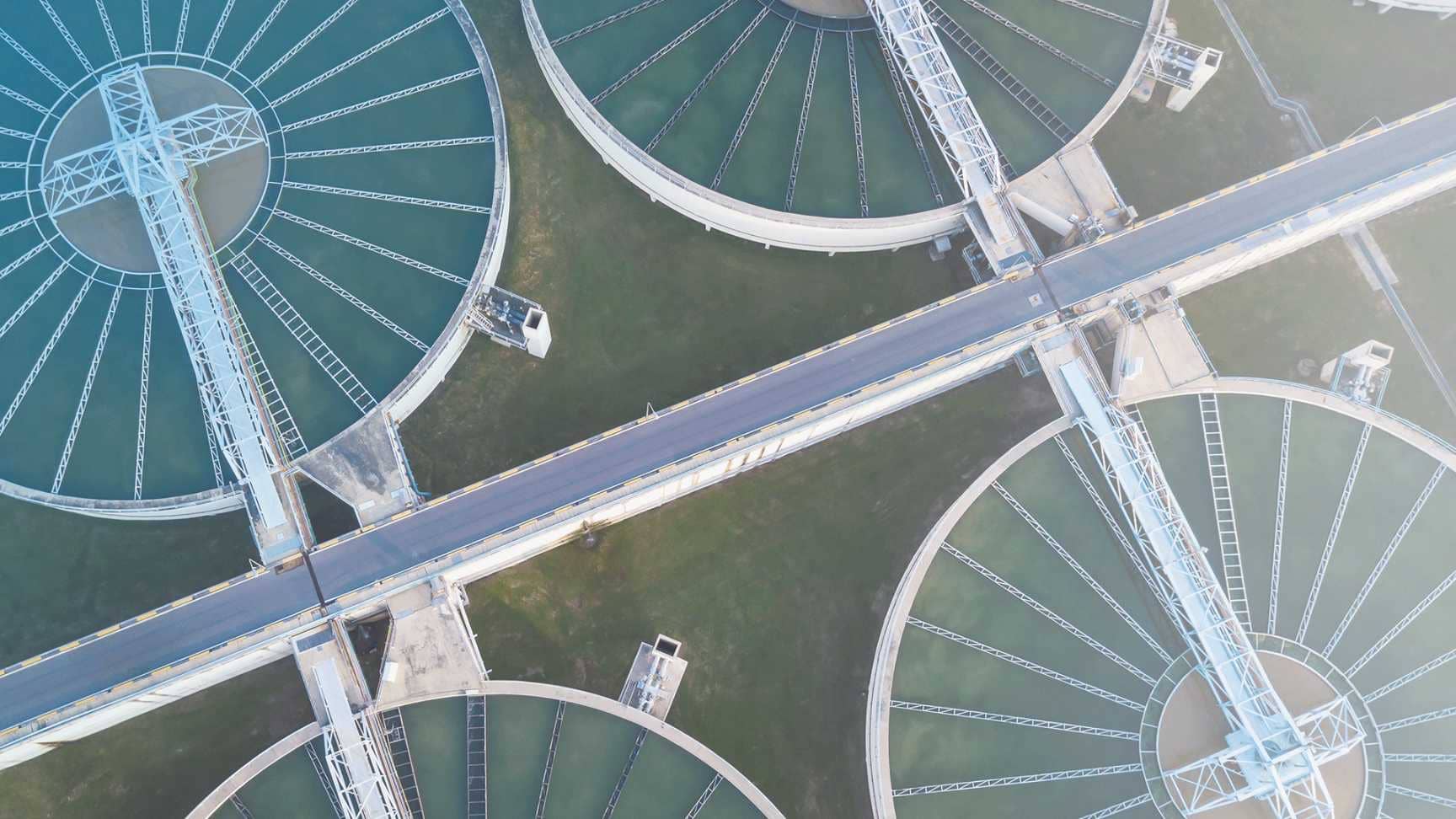 Sky view of wastewater treatments