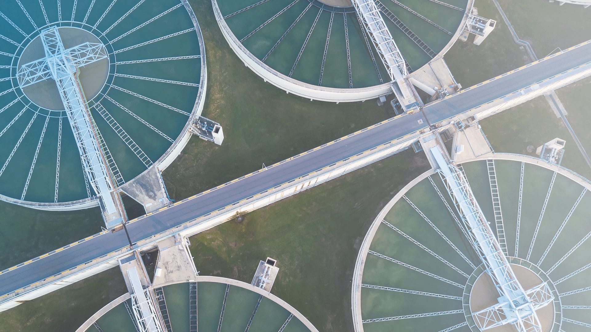 Sky view of wastewater treatments
