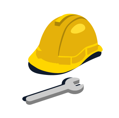 hard hat and wrench